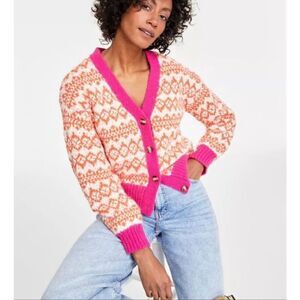 Cropped Balloon Sleeve Dopamine Y2K Cardigan Cozy